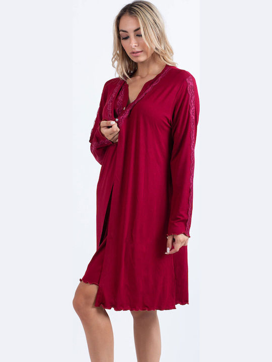 Dama Koupa Robe de maternitate și alăptare în culoarea Burgundy Dama Koupa Robe de maternitate și alăptare în culoarea Burgundy