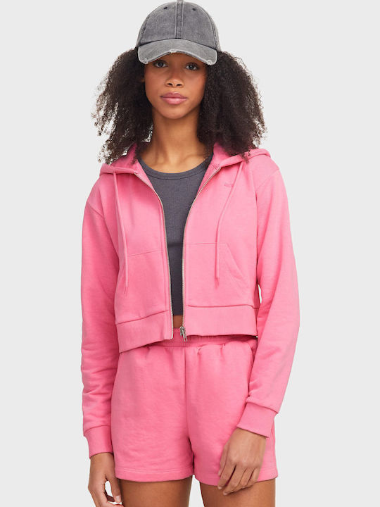 Women's Sweatshirt Jacket Hooded Pink