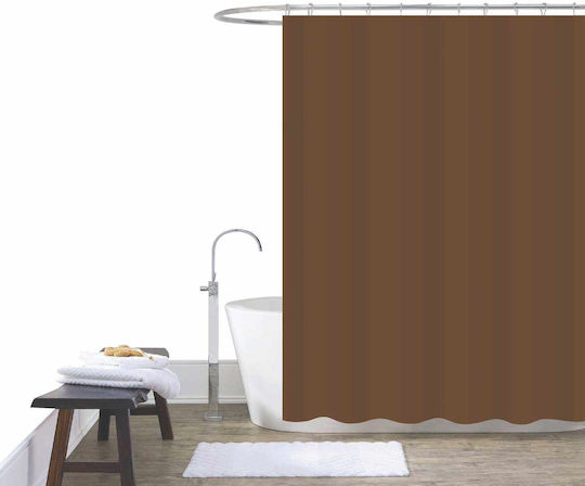 Chios Hellas Shower Curtain Fabric 180x200cm Coffee