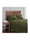 Linea Home Sheet King Size with Elastic 180x200+20cm. Xaki Haki