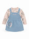 Bambi Children's Dress Long Sleeve Set with Blouse Jean Blue