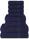 vidaXL Handtuch-Set Badetücher 8-tlg Marineblau Gewicht 360gr/m²