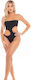 Sexy Damen trägerloser Bodysuit mit Ausschnitten