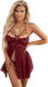 Damen Dessous Babydoll-Set - Rot
