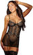 Γυναικείο Εσώρουχο Babydoll Set Μαύρο Μαύρο