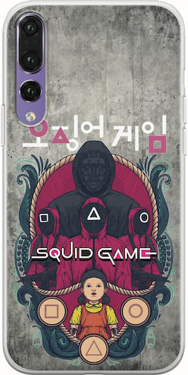 Прозрачен силиконов калъф Squid Game за Huawei P20 Pro от гъвкав TPU