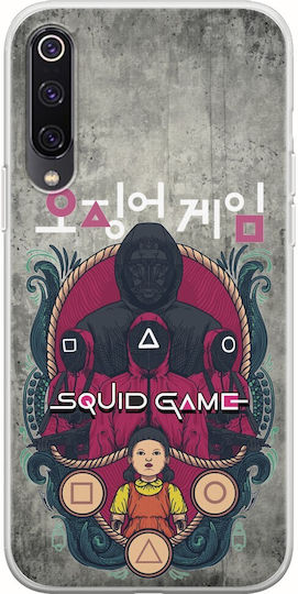 Прозрачен силиконов калъф Squid Game за Xiaomi Mi 9 от гъвкав TPU