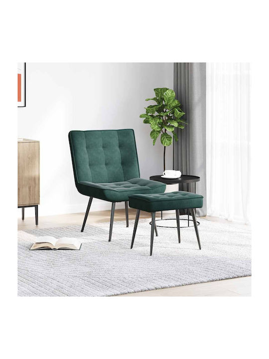 Întunecat cu Puf Catifelat Dark Green 64x74x84cm