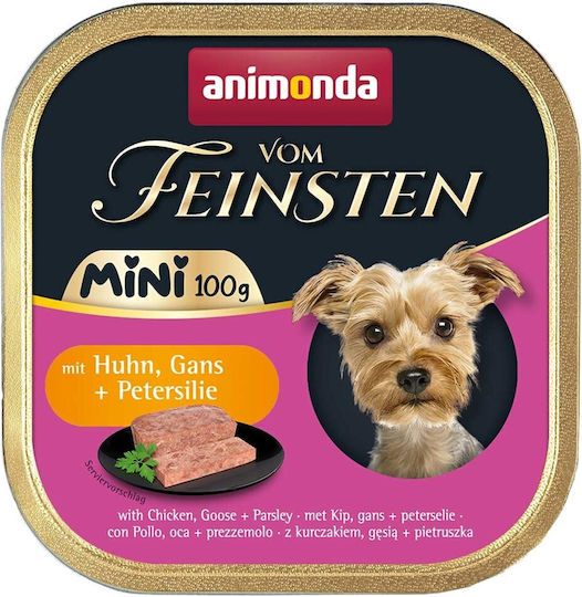 Animonda Vom Feinsten Nassfutter Hunde in Tablett mit Huhn ohne Getreide & Gluten 100gr