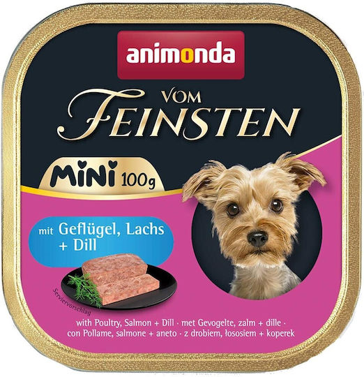 Animonda Vom Feinsten Υγρή Τροφή Σκύλων σε Ταψάκι με Πουλερικά και Σολομό χωρίς Σιτηρά & Γλουτένη 100gr
