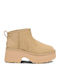 Ultra Mini Stiefeletten Damen Beige