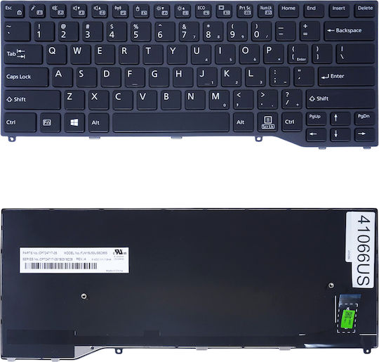 Laptop Keyboard Fujitsu Lifebook U747 U748 U749 E449 E548 E549 E749 Cp724717-03 Cp728761-01 Fjm16j53us6d855 Fjm16j6300jd859 Cp724709-03 Us Black Code 41066us