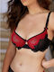 Black and red Minimizer Сутиен без подложка