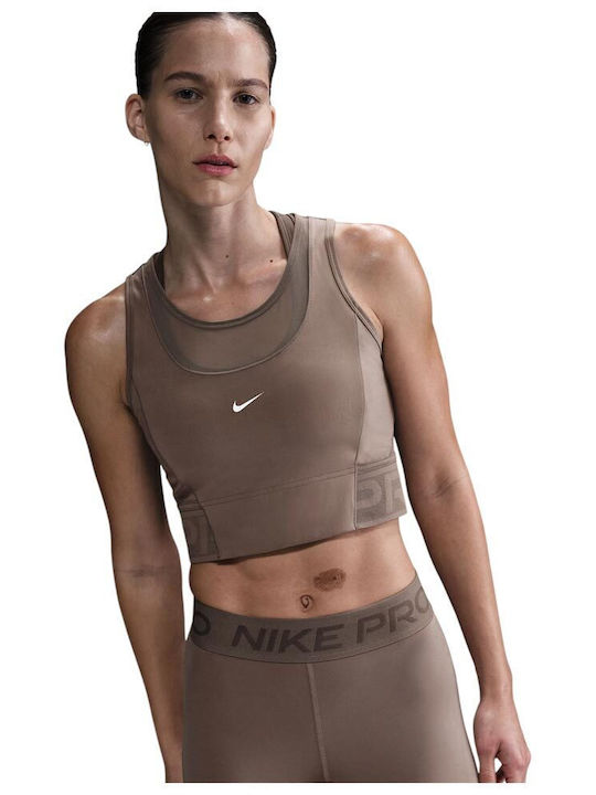 Dri-Fit Pro Γυναικείο Αθλητικό Μπουστάκι Καφέ