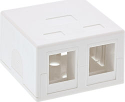 Inline Aufputz-Gehäuse Keystone 2x RJ45 Weiß
