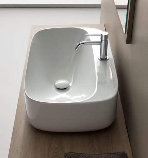 Scarabeo Moon Countertop Sink Porcelain 72x42cm
