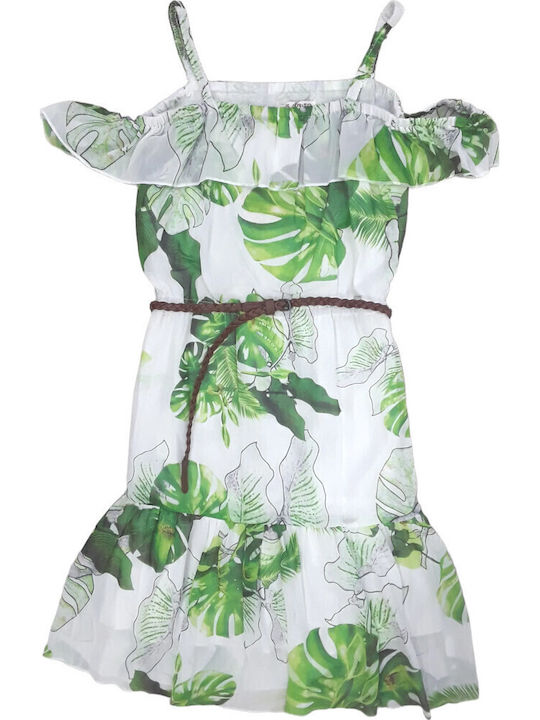 Εβίτα Παιδικό Φόρεμα Αμάνικο Floral Green