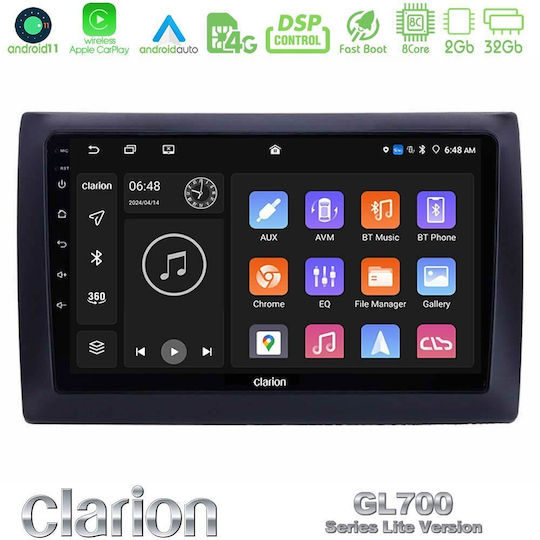 Clarion Car Audio System for Fiat Stilo 2001-2007 (Bluetooth/USB/WiFi/GPS/Apple-Carplay/Android-Auto) with Touch Screen 9"