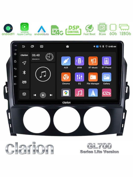 Clarion Ηχοσύστημα Αυτοκινήτου για Mazda MX-5 2006-2008 (Bluetooth/USB/WiFi/GPS/Apple-Carplay/Android-Auto) με Οθόνη Αφής 9"