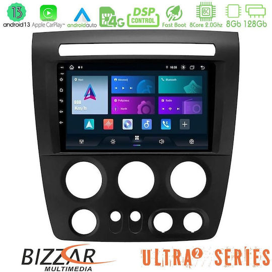 Bizzar Sistem Audio Auto Hummer H3 2005-2009 (Bluetooth/USB/WiFi/GPS/Apple-Carplay/Android-Auto) cu Ecran Tactil 9"