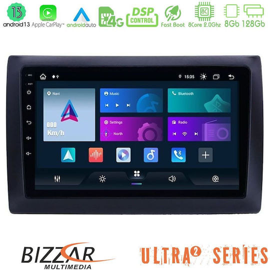 Bizzar Sistem Audio Auto pentru Fiat Stilo 2001-2008 (Bluetooth/USB/WiFi/GPS/Apple-Carplay/Android-Auto) cu Ecran Tactil 9"