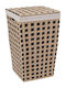 Atmosphera Rush Καλάθι Απλύτων Ψάθινο 40lt με Καπάκι 33.5x32.5x53cm Μαύρο