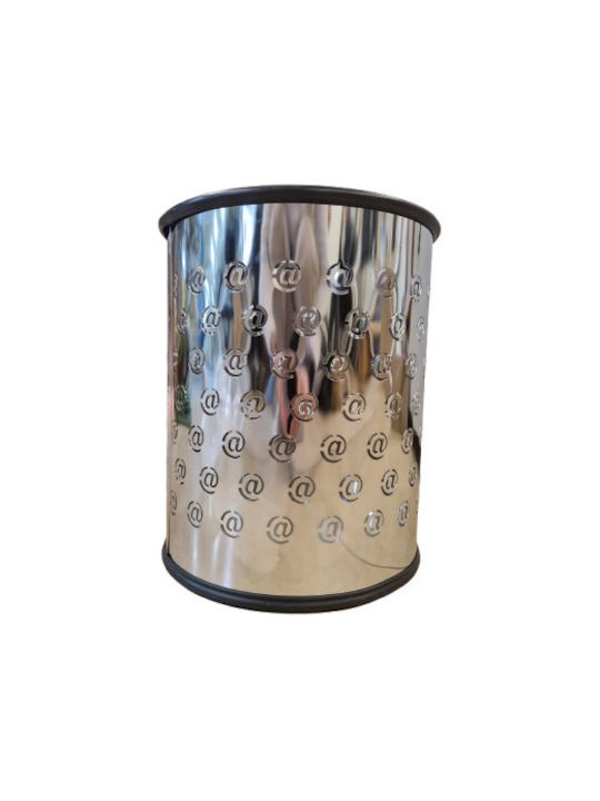 Metall Büromülleimer Silber 28x28x30cm