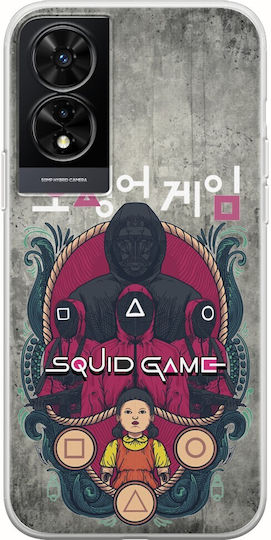 Прозрачен силиконов калъф Squid Game Tcl 505 от гъвкав TPU