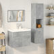 vidaXL Countertop with Sink, Mirror & Column L61xW18xH39cm Grey Concrete
