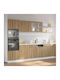 Kitchen Cabinet Set Wall & Floor with Countertop Coffee 260x46x207cm