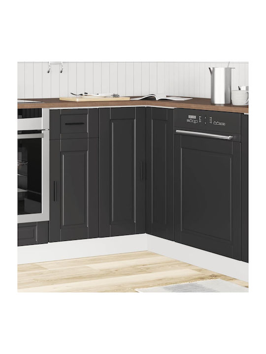 Eckschrank Boden Black 75.5x75.5x81.5cm