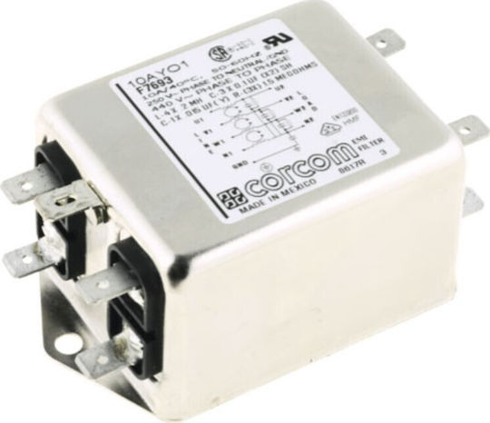 Dreiphasen-Netzfilter 440VAC 10A 1,5mA