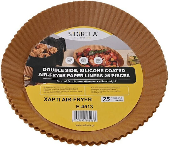 Sidirela Non-stick Baking Papers for Air Fryer 20x20cm 25 Pieces
