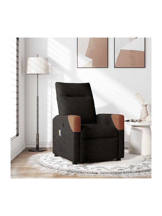 Πολυθρόνα Relax Massage με Υποπόδιο Μαύρη 69x86x100cm
