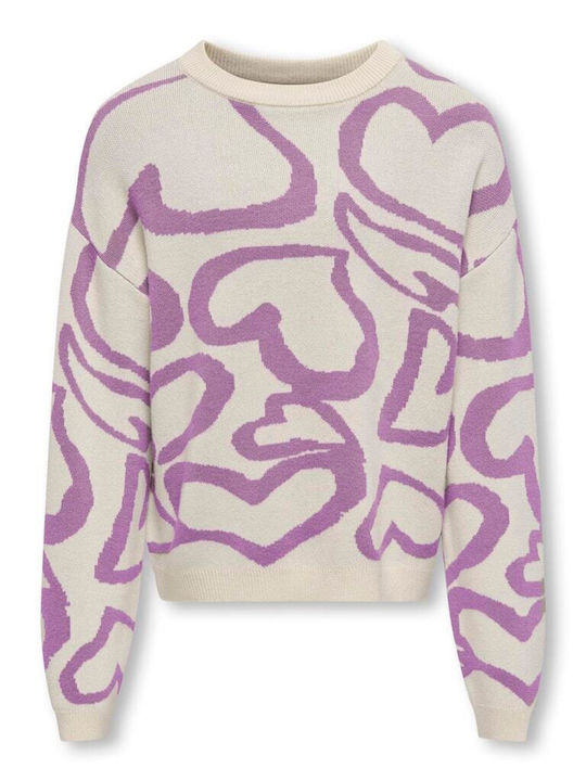 Kids Only Kids' Sweater Long Sleeve Beige, Lilac