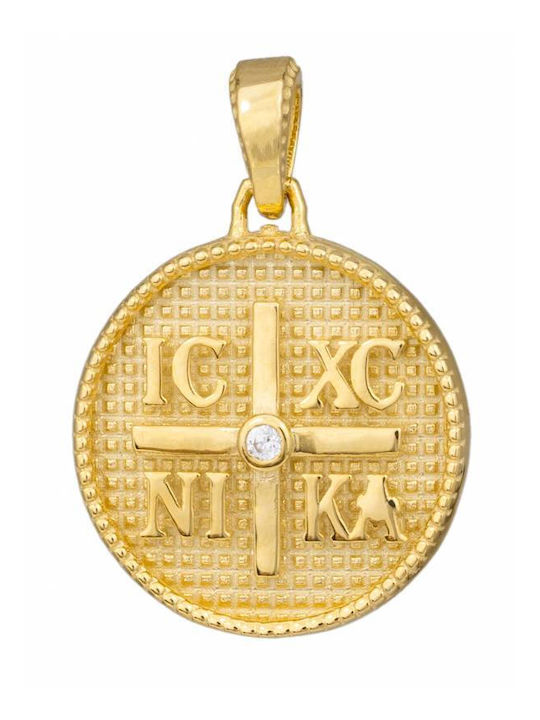 Pendant Kids Talisman Double Sided Konstantinato made of Gold 14K 050785