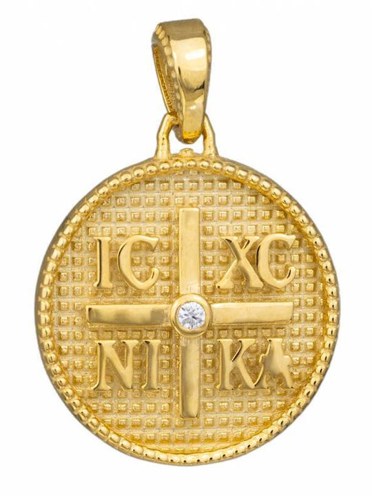 Висулка Детски Талисман Двустранен Константинато от Злато 14K 050788