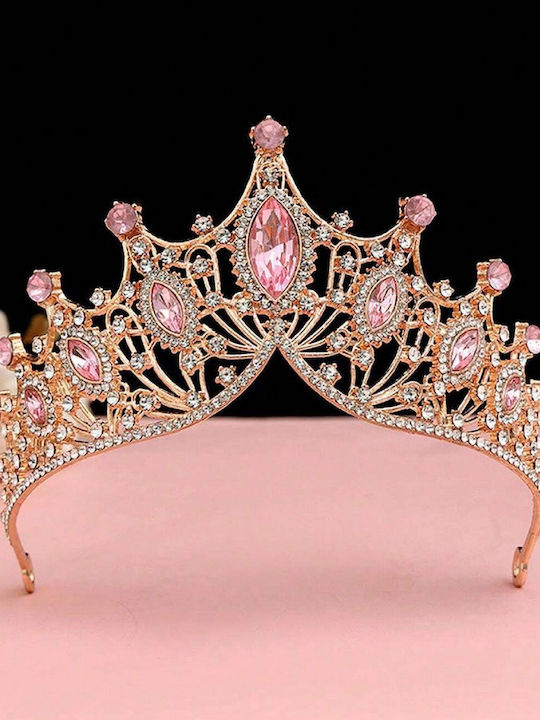 Official Ultra-Shiny Princess Tiara/Crown - Fancy Rhinestones Pearls Dazzling Diamonds Gold Rose
