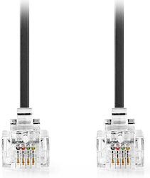 Nedis Flat Τηλεφωνικό Καλώδιο RJ11 6P4C 5m Μαύρ...