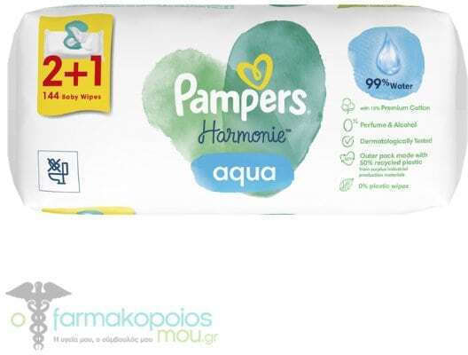 Pampers Harmonie Aqua Baby Wipes 3x48pcs