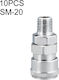 Laize Sm-20 10 Pcs C-type Self-lock Air Tube Pneumatic Quick Fitting Connector