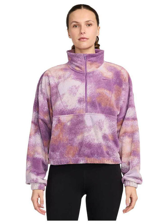 One Therma-fit Γυναικεία Fleece Μπλούζα με Φερμουάρ Μωβ