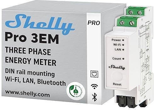 Трифазен енергиен измервател Shelly Pro Em 120a
