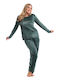 Asel Winter Damen Pyjama-Set Khaki