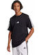 Essentials 3-stripes Αθλητικό T-shirt Μαύρο