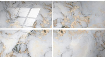 Wall Sticker 4 Pieces Crystal Tape Marble Pattern Wall Sticker Dls035