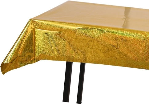 Τραπεζομάντιλο Λέιζερ Foil Πάρτι Γενεθλίων Προμήθειες Διακόσμησης Γάμου 1x2,7 Εκατ Χρυσός