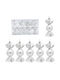 Box Hängendes Ornament Geschenk Kunststoff Silber Set 5Stück