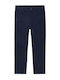 Kids' Chino Fabric Pants Navy Blue Basic