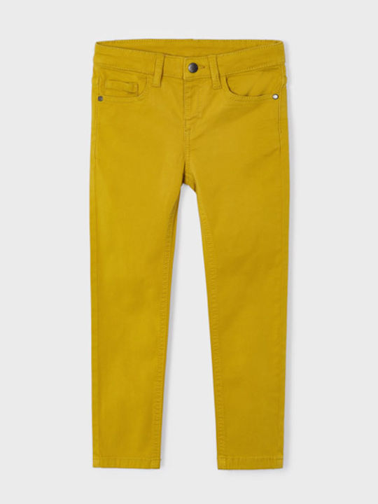 Kids' Fabric Pants Mustard Basic